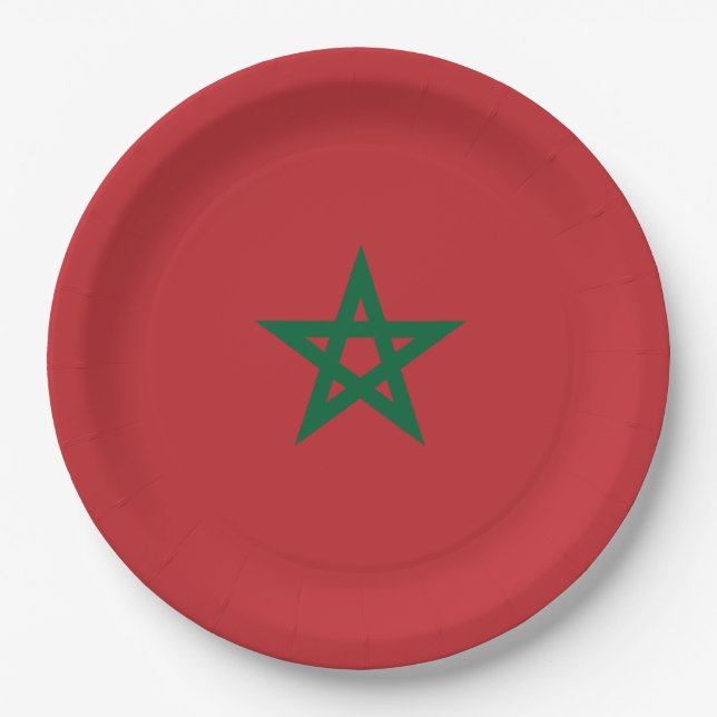 Flag of Morocco Paper Plate (Front)