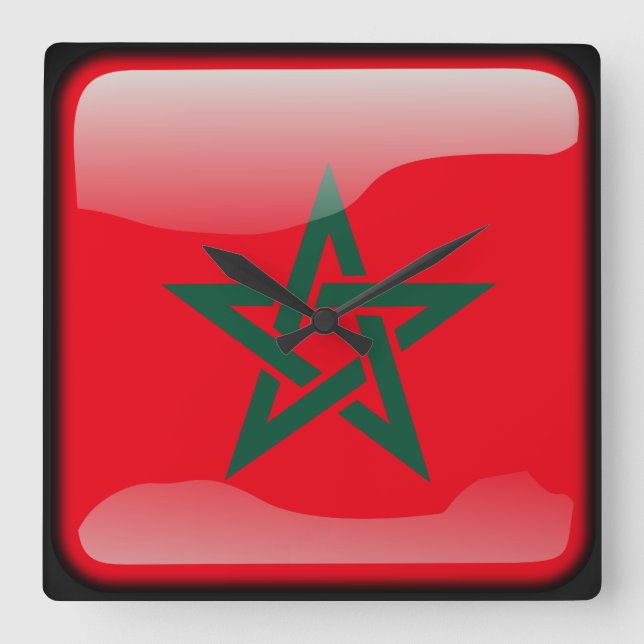Flag of Morocco Square Wall Clock (Front)