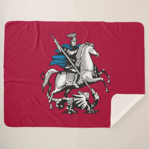 Flag of Moscow (Russian Capital City) Sherpa Blanket