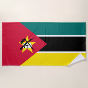 Flag of Mozambique (National Flag) (Africa) Beach Towel
