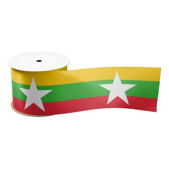 Flag of Myanmar (Burma) Satin Ribbon (Spool)