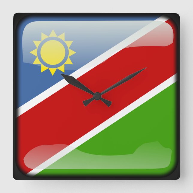 Flag of Namibia Square Wall Clock (Front)