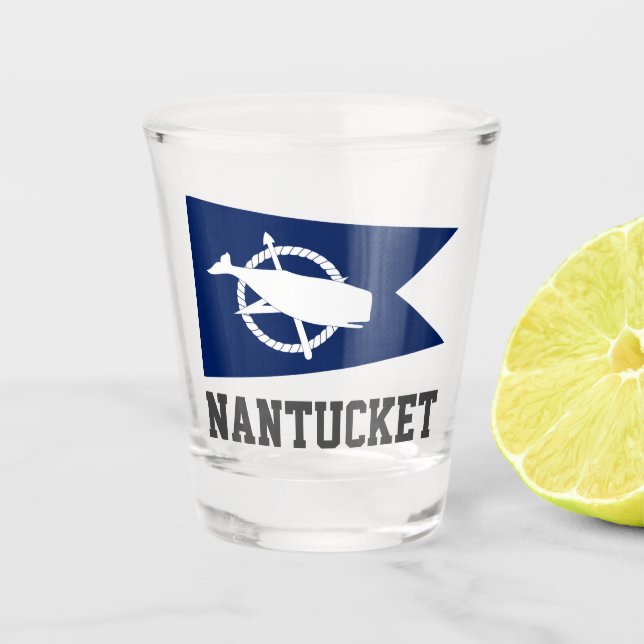 Flag of Nantucket, Massachusetts Shot Glass (Front)