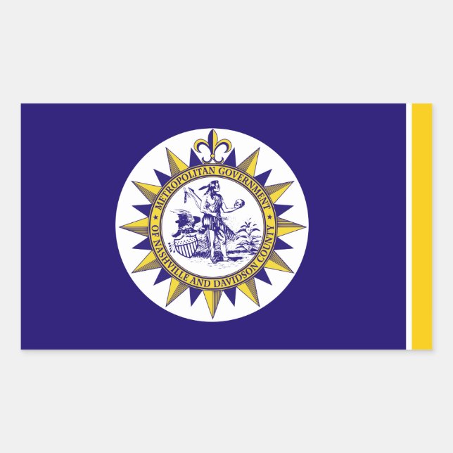 Flag of Nashville, Tennessee Rectangular Sticker (Front)
