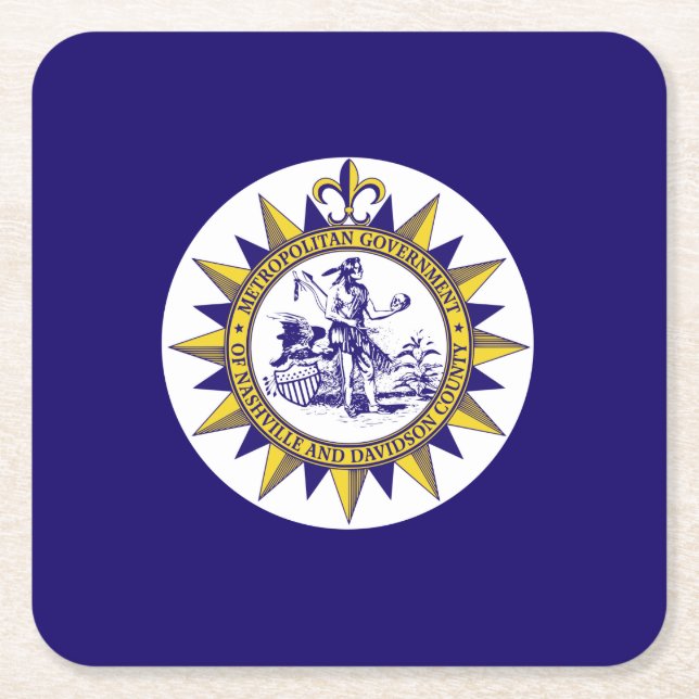 Flag of Nashville, Tennessee Square Paper Coaster (Front)