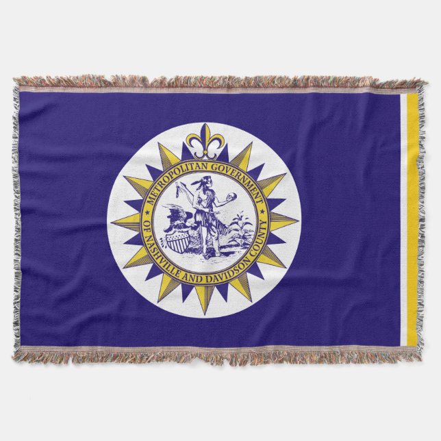 Flag of Nashville, Tennessee Throw Blanket (Front)