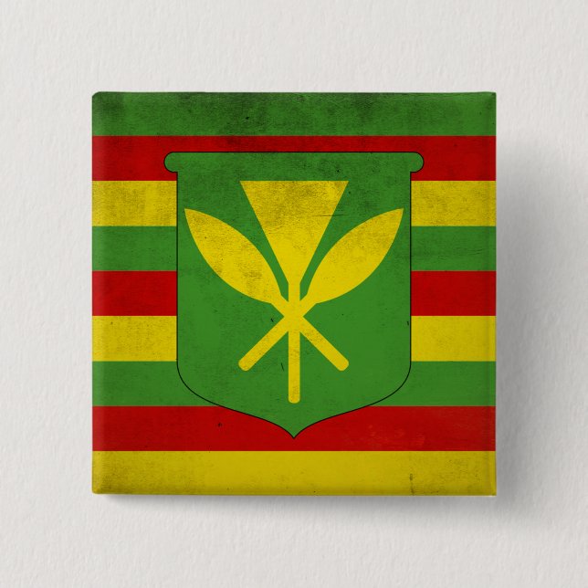Flag of Native Hawaiians 15 Cm Square Badge (Front)