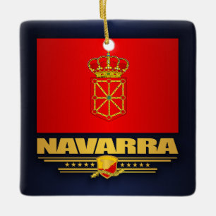 Flag of Navarra (Navarre) Ceramic Ornament