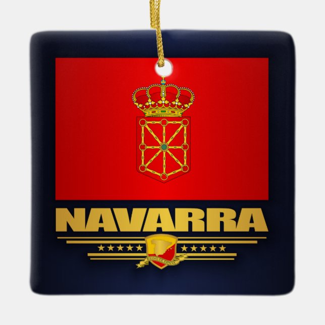 Flag of Navarra (Navarre) Ceramic Ornament (Front)