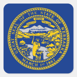 Flag of Nebraska Square Sticker