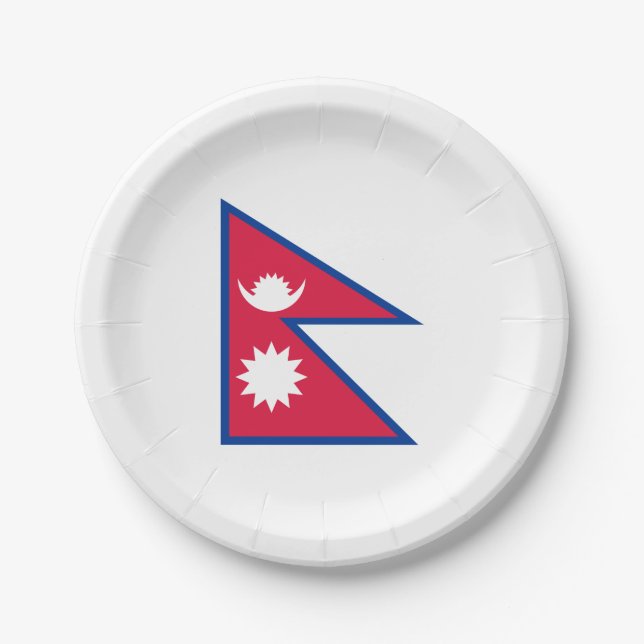 Flag of Nepal Paper Plates (Front)