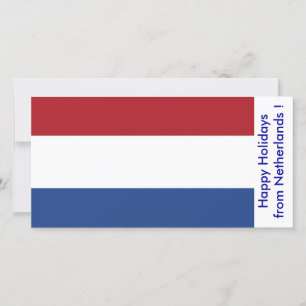 Flag of Netherlands,Happy Holidays from Netherland Holiday Card