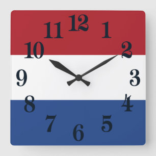 Flag of Netherlands Square Wall Clock