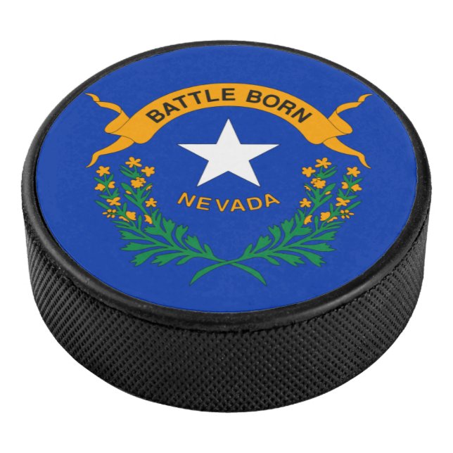 Flag of Nevada (detail) Hockey Puck (3/4)