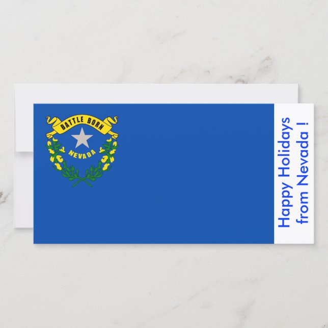 Flag of Nevada, Happy Holidays from U.S.A. Holiday Card (Front)