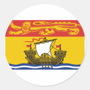 Flag of New Brunswick, Canada Classic Round Sticker