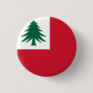 Flag of New England (pine only) - unofficial 3 Cm Round Badge