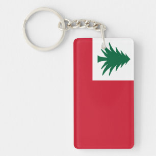 Flag of New England (pine only) - unofficial Keyc Key Ring