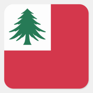 Flag of New England (pine only) - unofficial Square Sticker