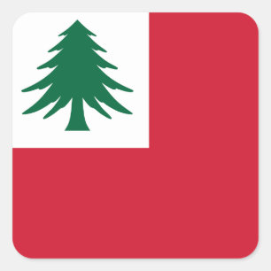 Flag of New England (pine only) - unofficial Square Sticker