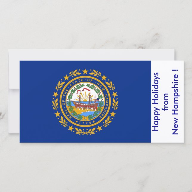 Flag of New Hampshire, Happy Holidays from U.S.A. Holiday Card (Front)