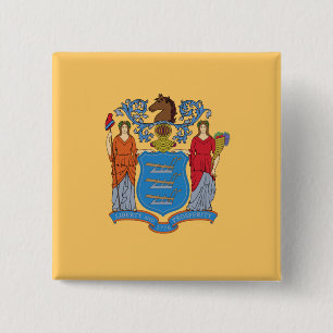Flag of New Jersey 15 Cm Square Badge