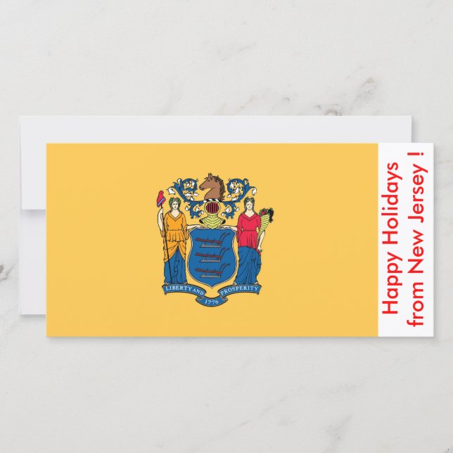 Flag of New Jersey, Happy Holidays from U.S.A. Holiday Card (Front)