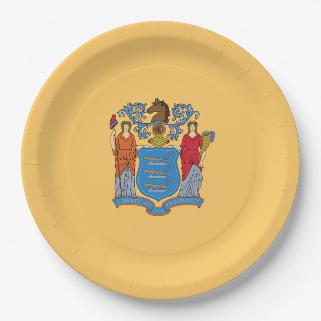 Flag of New Jersey Paper Plate (Front)