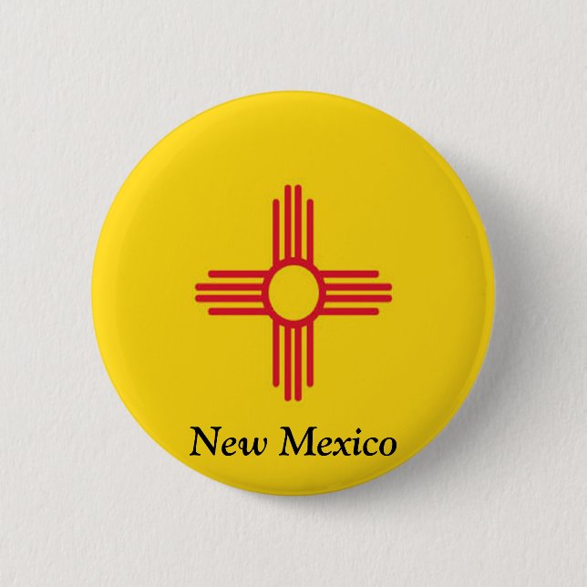 Flag of New Mexico 6 Cm Round Badge (Front)