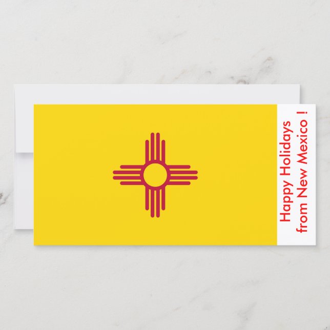 Flag of New Mexico, Happy Holidays from U.S.A. Holiday Card (Front)