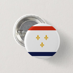 Flag of New Orleans 3 Cm Round Badge