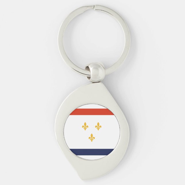 Flag of New Orleans Key Ring (Front)