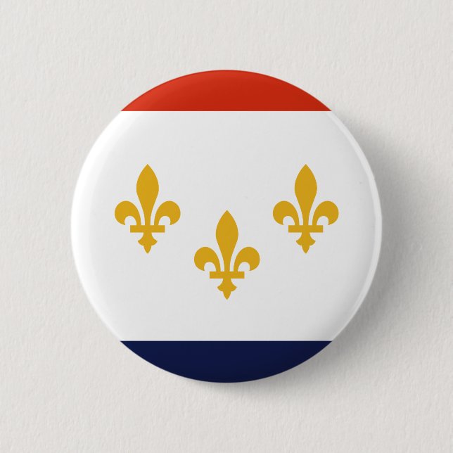 Flag of New Orleans, Louisiana 6 Cm Round Badge (Front)