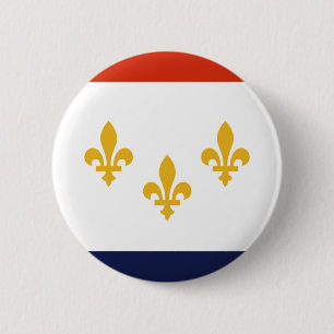 Flag of New Orleans, Louisiana 6 Cm Round Badge