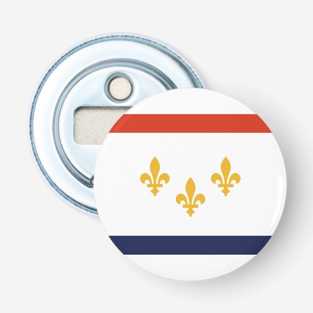 Flag of New Orleans, Louisiana Bottle Opener (Front)