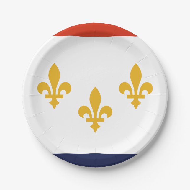 Flag of New Orleans, Louisiana Paper Plate (Front)