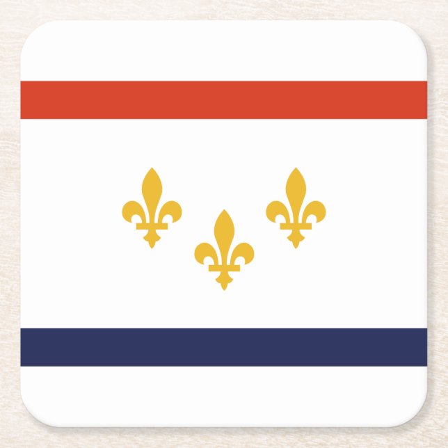 Flag of New Orleans, Louisiana Square Paper Coaste Square Paper Coaster (Front)