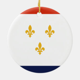 Flag of New Orleans (Louisiana, USA) Ceramic Tree Decoration