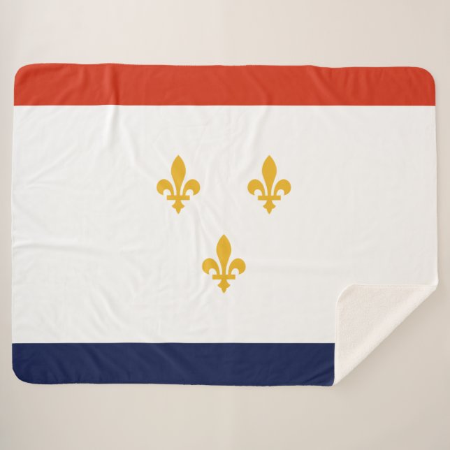 Flag of New Orleans (Louisiana, USA) Sherpa Blanket (Front (Horizontal))
