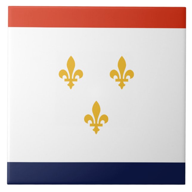 Flag of New Orleans (Louisiana, USA) Tile (Front)