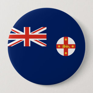 Flag of New South Wales (Australian State) 10 Cm Round Badge