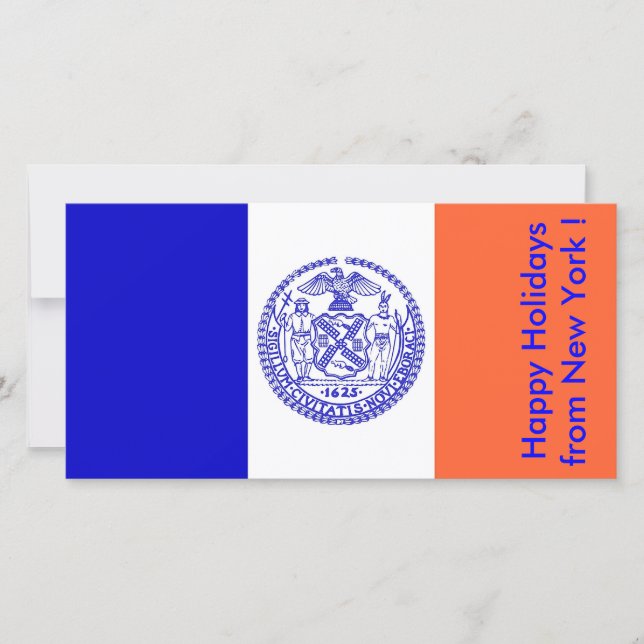 Flag of New York, Happy Holidays from U.S.A. Holiday Card (Front)