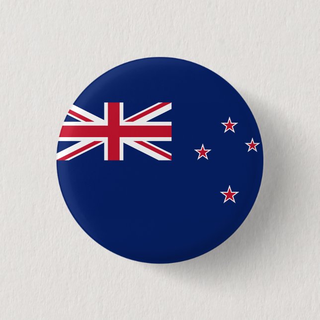 Flag of New Zealand 3 Cm Round Badge (Front)