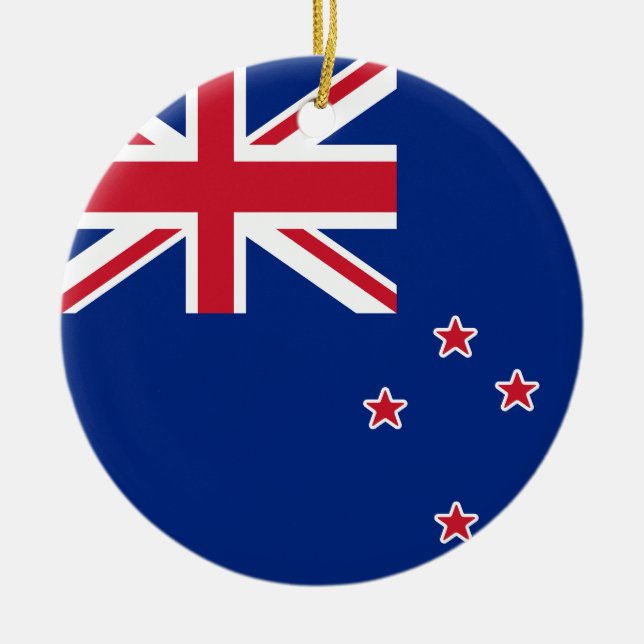 Flag of New Zealand Ceramic Tree Decoration (Front)