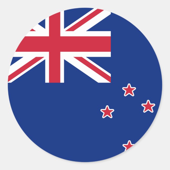 Flag of New Zealand Classic Round Sticker (Front)
