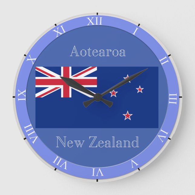 Flag of New Zealand Large Clock (Front)