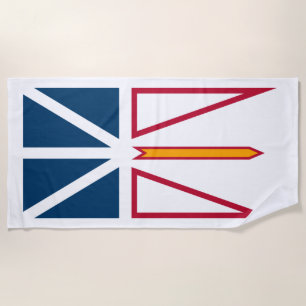 Flag of Newfoundland and Labrador (Canada) Beach Towel