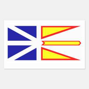 Flag of Newfoundland and Labrador, Canada. Rectangular Sticker
