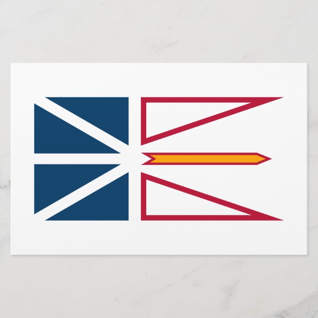 Flag of Newfoundland and Labrador (Canada) Stationery (Front)