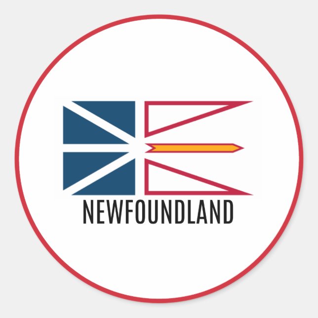 Flag of Newfoundland Classic Round Sticker (Front)